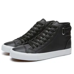 Mens high top sneakers leather fashion shoes