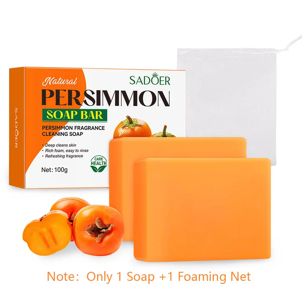 Persimmon Soap Bar for Body Deep Clean Fragrance Freshness Cleansing Deodorizing Eliminating Body Odor Natural Body Soap 100g