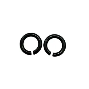 Obsidian Black Hoops – Pair of Polished Stone Ear Weights for Stretched Ears