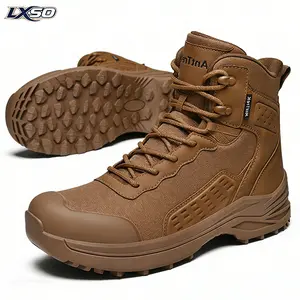 Lxso Metrostrike Men's Tactical Boots, 8 Inch, Lightweight Oxford Fabric, Breathable Mesh Lining, All-Day Comfort Non-Slip Safety Work Protective Shoes Footwear for Motorcycle, Combat, Hiking, Security, Urban Patrol & Outdoor Activities
