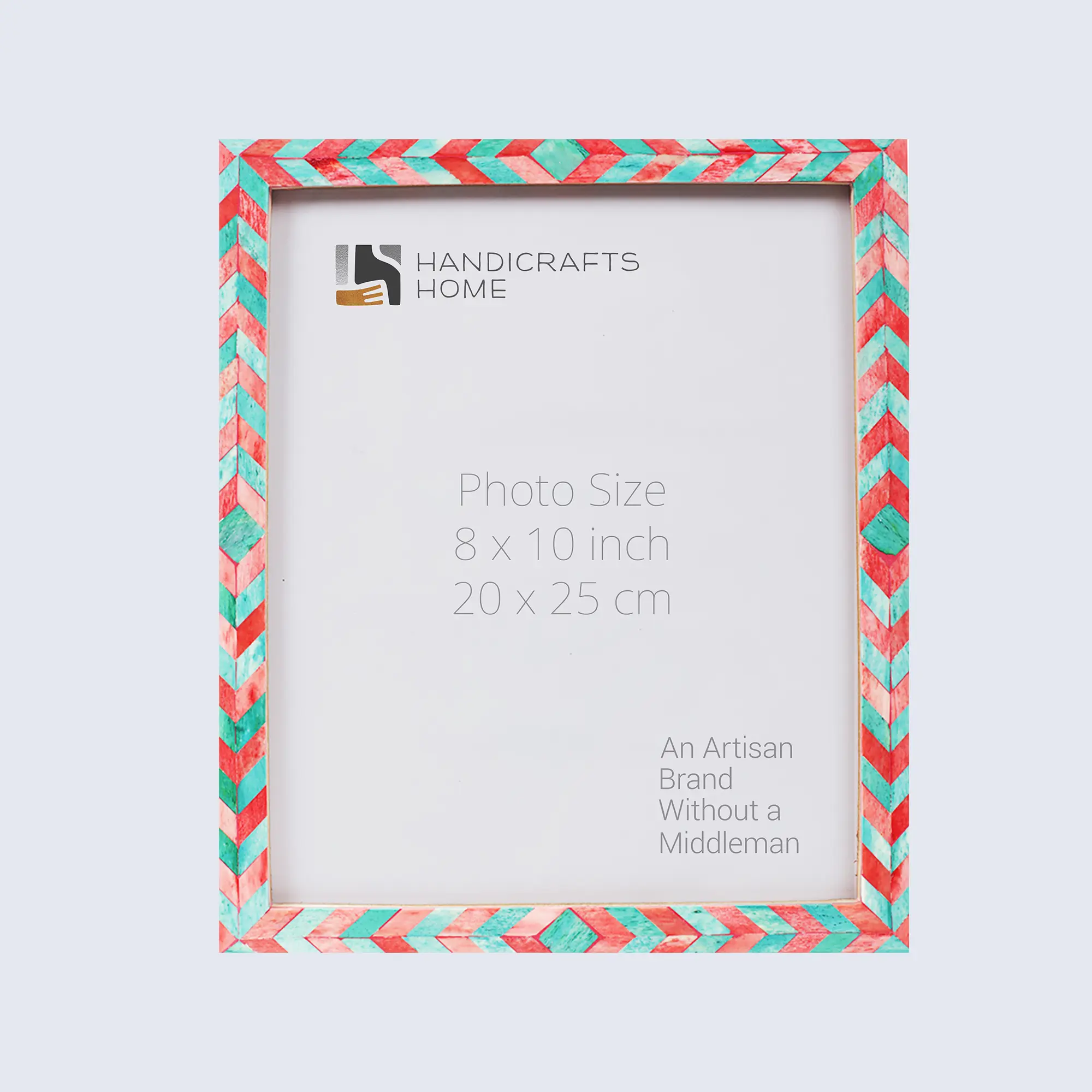 Handicrafts Home Photo Picture Frames Chevron Pattern Inspired Chic Boho Wall Décoration Photo Frame - 8 x 10 Green Red