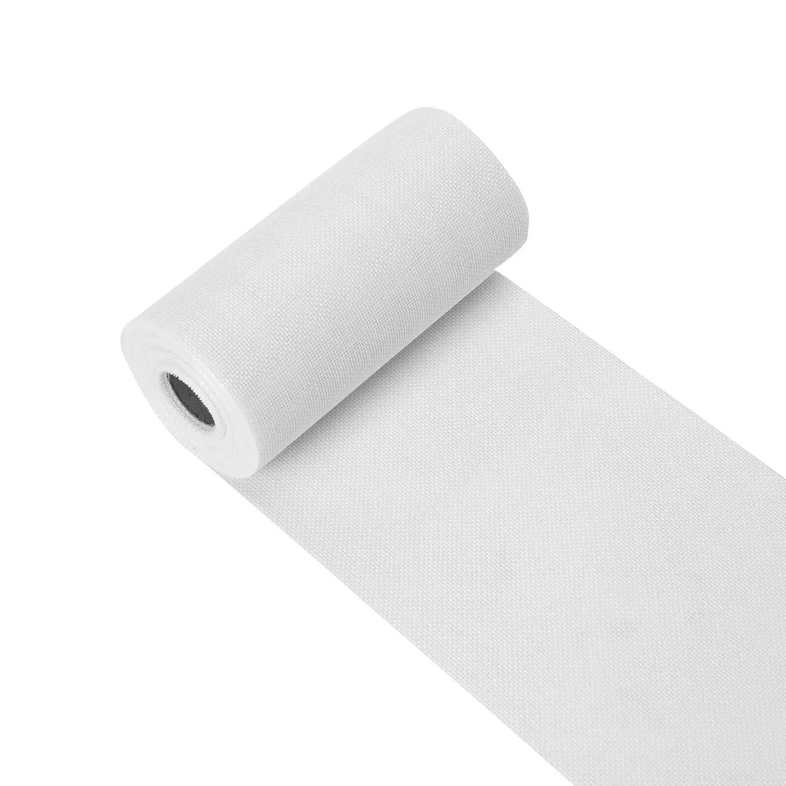 White Polyester Burlap Fabric Roll, 6"x10 yd, Ideal for Party Decor, Sewing Projects, Upholstery