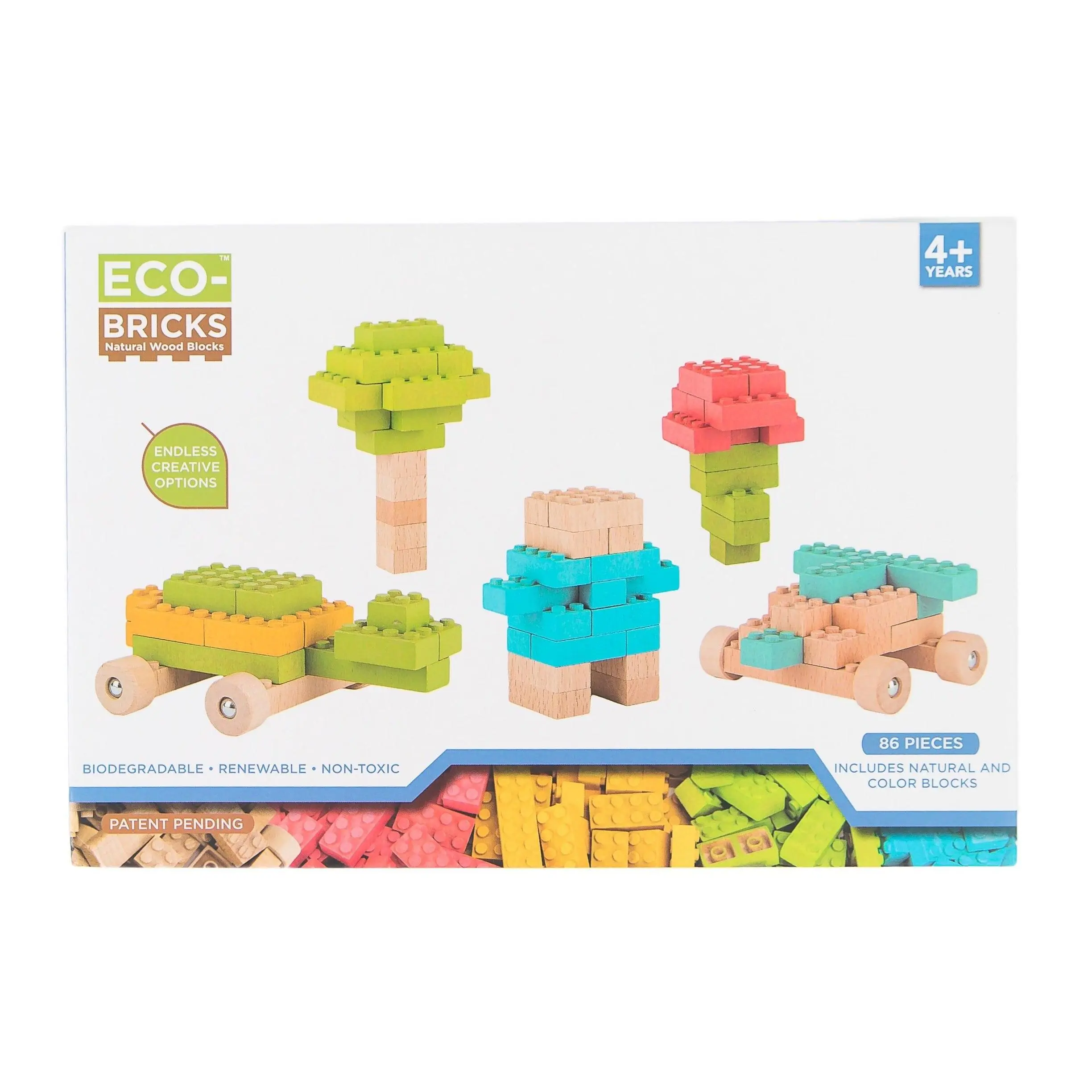 DIY Wooden Brick Craft Kit – Medium 86-Piece Education Set for Creative Woodwork and STEM Learning