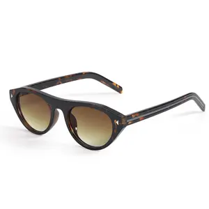 MEETSUN Oval Cat Eye Sunglasses for Women Trendy Retro Cateye Frame with UV Protection for Traveling or Driving