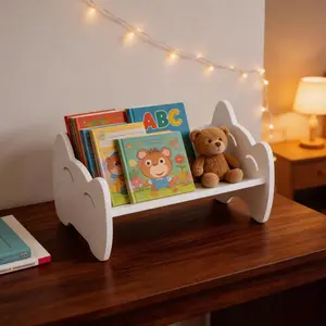 Multifunctional Desktop Bookshelf Organizer, Small Home Storage Rack for Books, Compact Textbook Holder