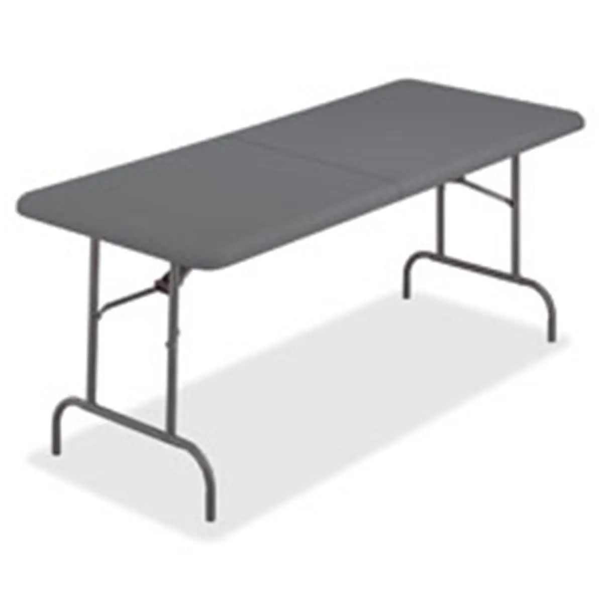 Iceberg ICE65477 IndestrucTable Too Plastic Bifold Outdoor Metal Rectangular Table, Charcoal - Dent-Resistant, Heavy-Duty, Indoor-Use, 96 in, 30% Lighter, Durable