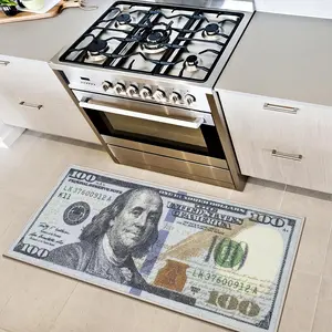 AISOON 100 Dollar Bill Print Rug - Multicolor 22" x 53" or 23" x 71" - Non-Slip & Stain Resistant - Ideal for Hallways, Living Rooms & Entryways