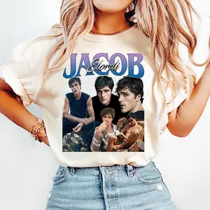 Jacob Elordi Retro Streetwear Shirt, Y2K Celebrity Graphic Tee, Casual Aesthetic Outfit, Minimal Vintage Style T-Shirt, Gift for Film Fans