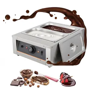 Garvee Chocolate Tempering Machine - 4.12 QT*2 Tanks, TEMP Control 86~176℉, 1500W Stainless Steel Electric Commercial Food Warmer, For Chocolate/Milk/Cream Melting