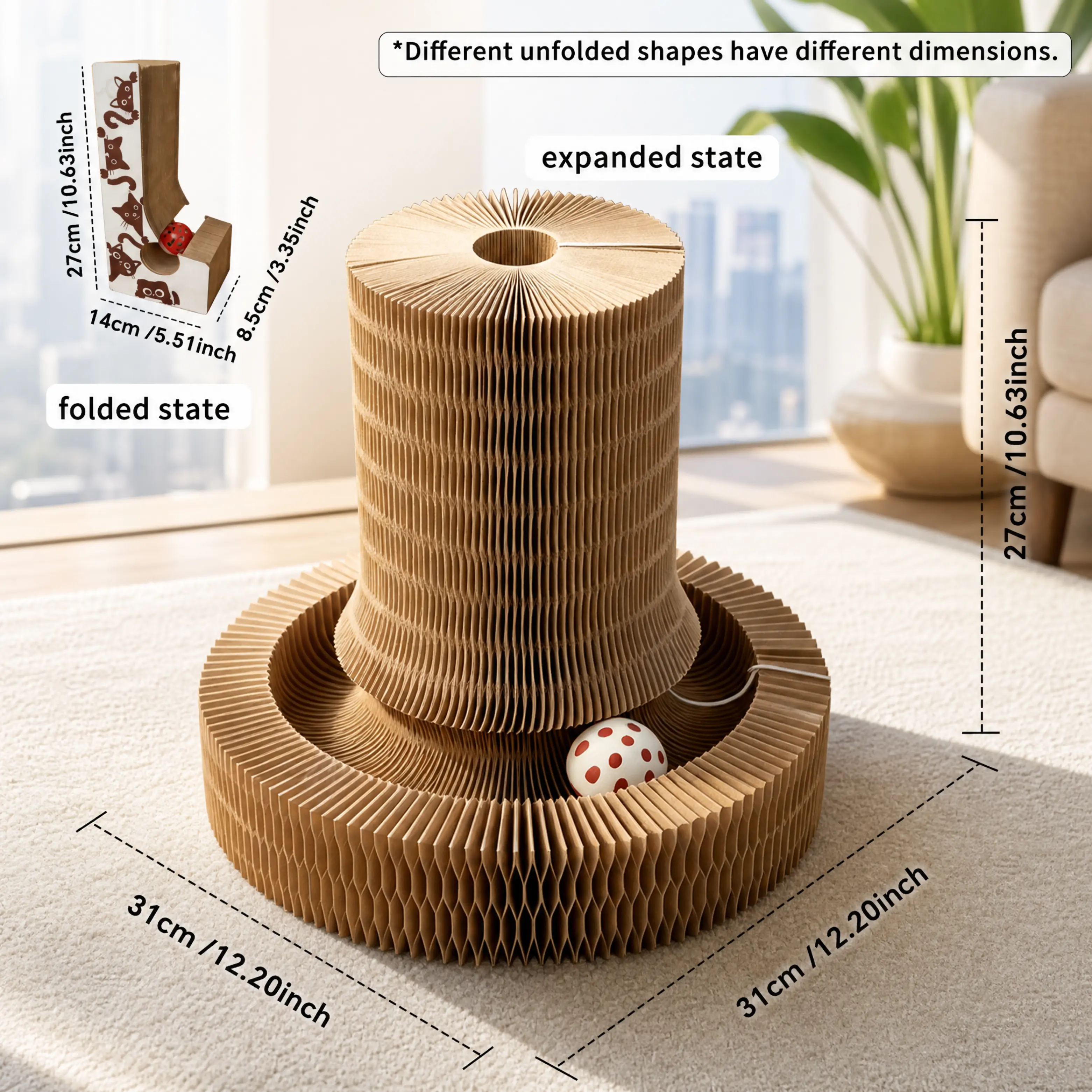Bendable Accordion Cat Scratcher - Pet Supplies, Dog & Cat Furniture, Scratching Accessory