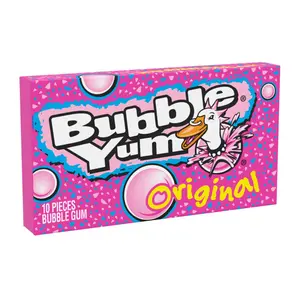 12x Bubble Yum Original Classic Chewing Gum - Sweet Bubble Gum Snack Candy Treat 10ct