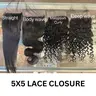 [We Heart Hair] 5x5 Lace Closure 11A Cambodian Human Hair - Straight/Wavy/Curly Black/Nature Wavy
