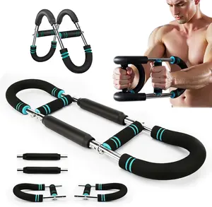 Arm Trainer, 60-110lb Adjustable Chest Workout Equipment, Arm Trainer, Arm Strength Trainer, Portable Power Twister Bar,Portable Spring Resistance for Home Workout Equipment