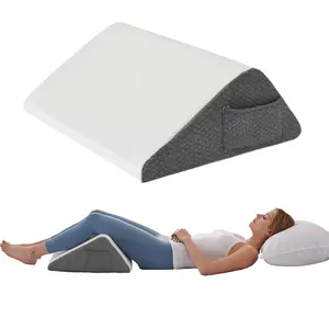 Knee Pillow for Back Sleeping, Leg Pillow Knee Wedge Pillow, Memory Foam Wedge Pillows for Legs Post Surgery, Triangle Pillow for Knee Support, Leg Elevation