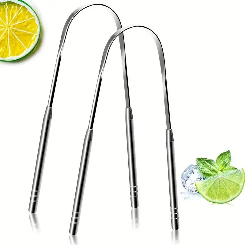 Stainless Steel Tongue Scraper, Tongue Scraping Tool, Oral Hygiene Tool, Oral Care Tongue Cleaner, Professional Tongue Brush for Adults & Kids, Freshens Breath and Reduces Bacteria, Oral Care Supplies