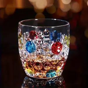 Hand-Painted Thick Glass Cups, Colorful and Stylish Design, Perfect for Family Gatherings & Special Events, Durable Drinkware