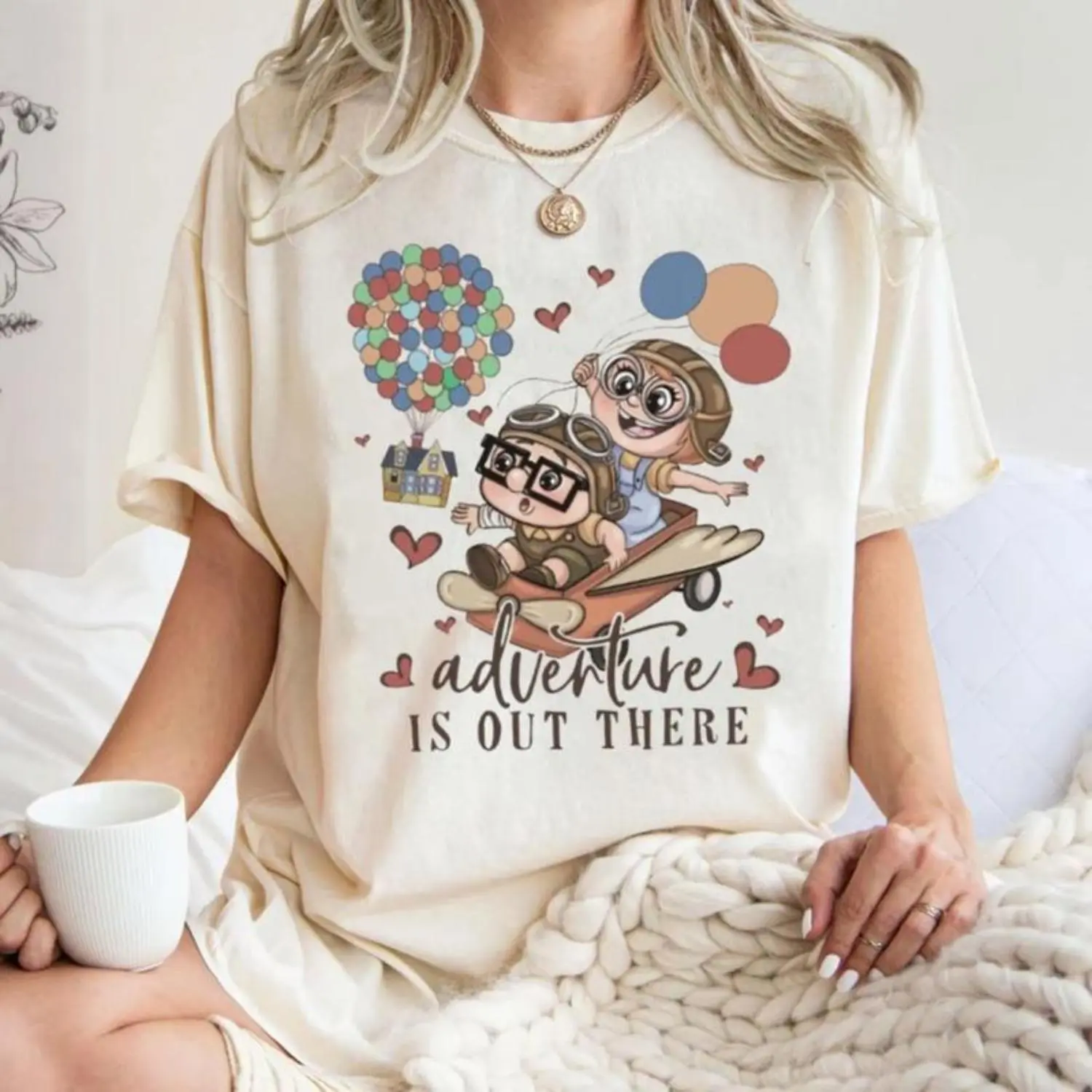 Adventure is Out There T-Shirt, Up Balloon Shirt, Carl And Ellie Shirt, His Carl Her Ellie T-Shirt