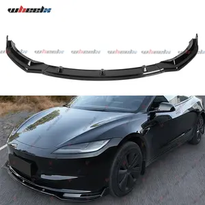 2017-2024 – Tesla Model 3/Model Y – 3-Pieces Front Bumper Lip Spoiler Body Protection Kit, Tesla Mods Body Frame Bumper Part