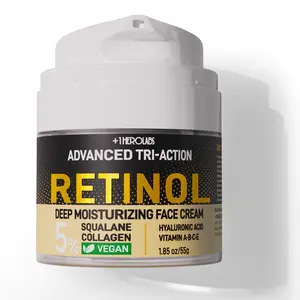 Retinol Moisturizer Anti-Aging Face Cream - Triple Retinol, 5% Squalane, Hyaluronic Acid, Collagen, Peptides, Niacinamide - Hydrating & Firming Wrinkle Night Cream, Fragrance Free