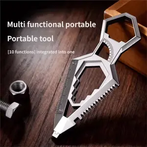 10-in-1 Multitool Keychain Portable EDC Tool with Saw, Bottle Opener & Box Opener for Camping & Daily Use