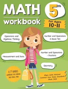 Tuebaah Math Workbook Grade 5 for Ages 10-11 Aligns with Common Core Math Skills 118 Pages Soft Premium Matte Cover Paperback - Geometry
