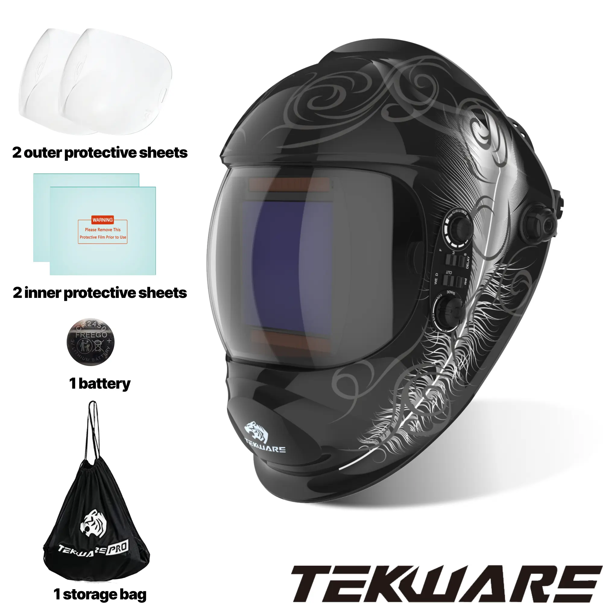 Mexin LYG-Z-800FY Welding helmet, protective cover, welder specific automatic variable surface passport, head mounted welding machine welding cap