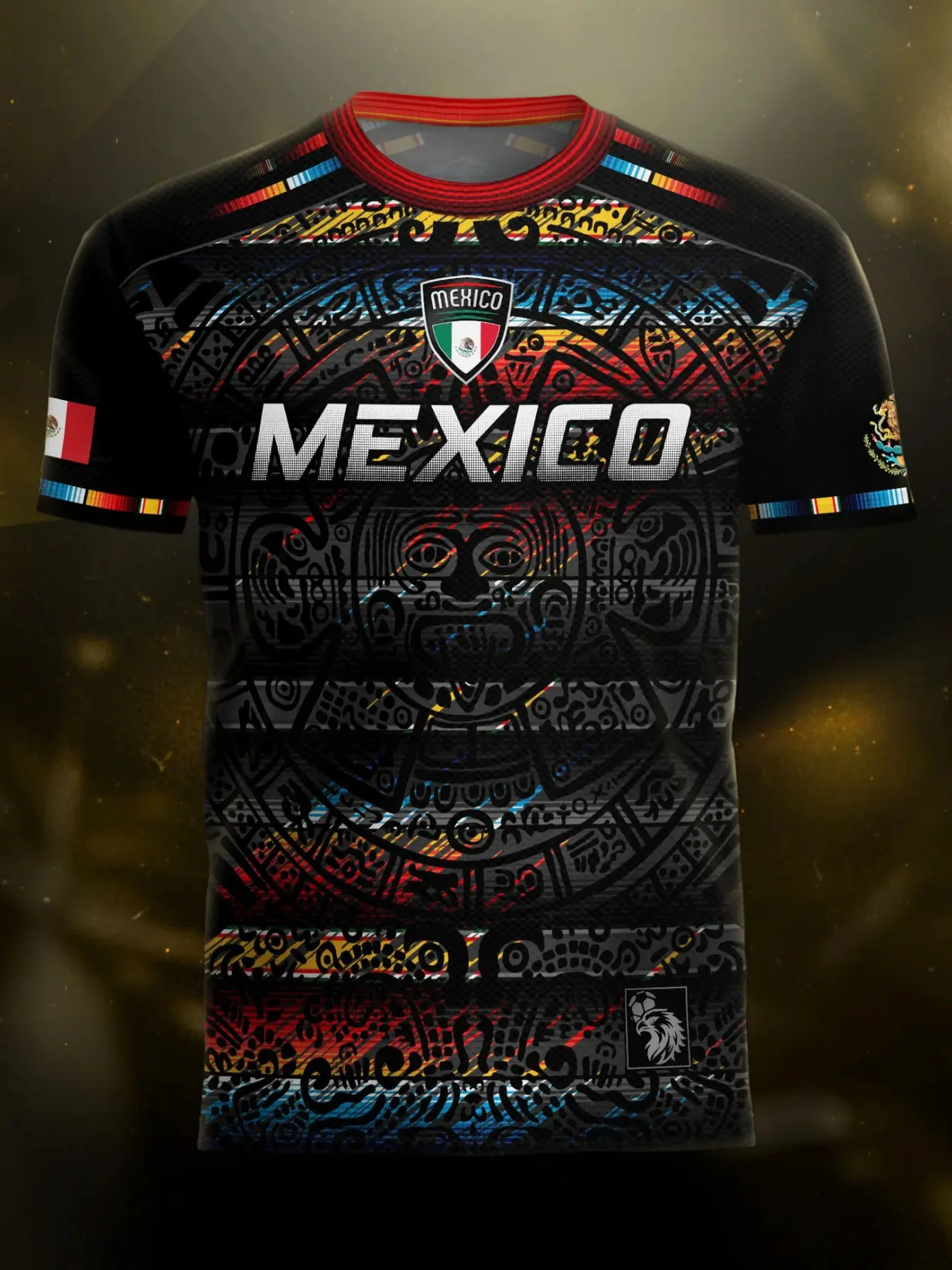 Mexico Soccer Jersey Aztec Calendar, Sporty Fitted Long Sleeve Top, Striped Ethnic Pattern, All Seasons Wear, Jersey Shirts, Sports Clothing, Sports Clothes