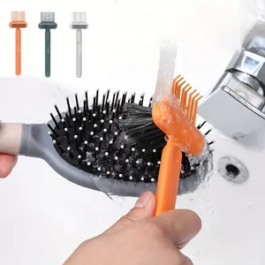 3 pieces of dual-function brush cleaner-reusable brush gap and air cushion cleaner with orange/black/white bristles,