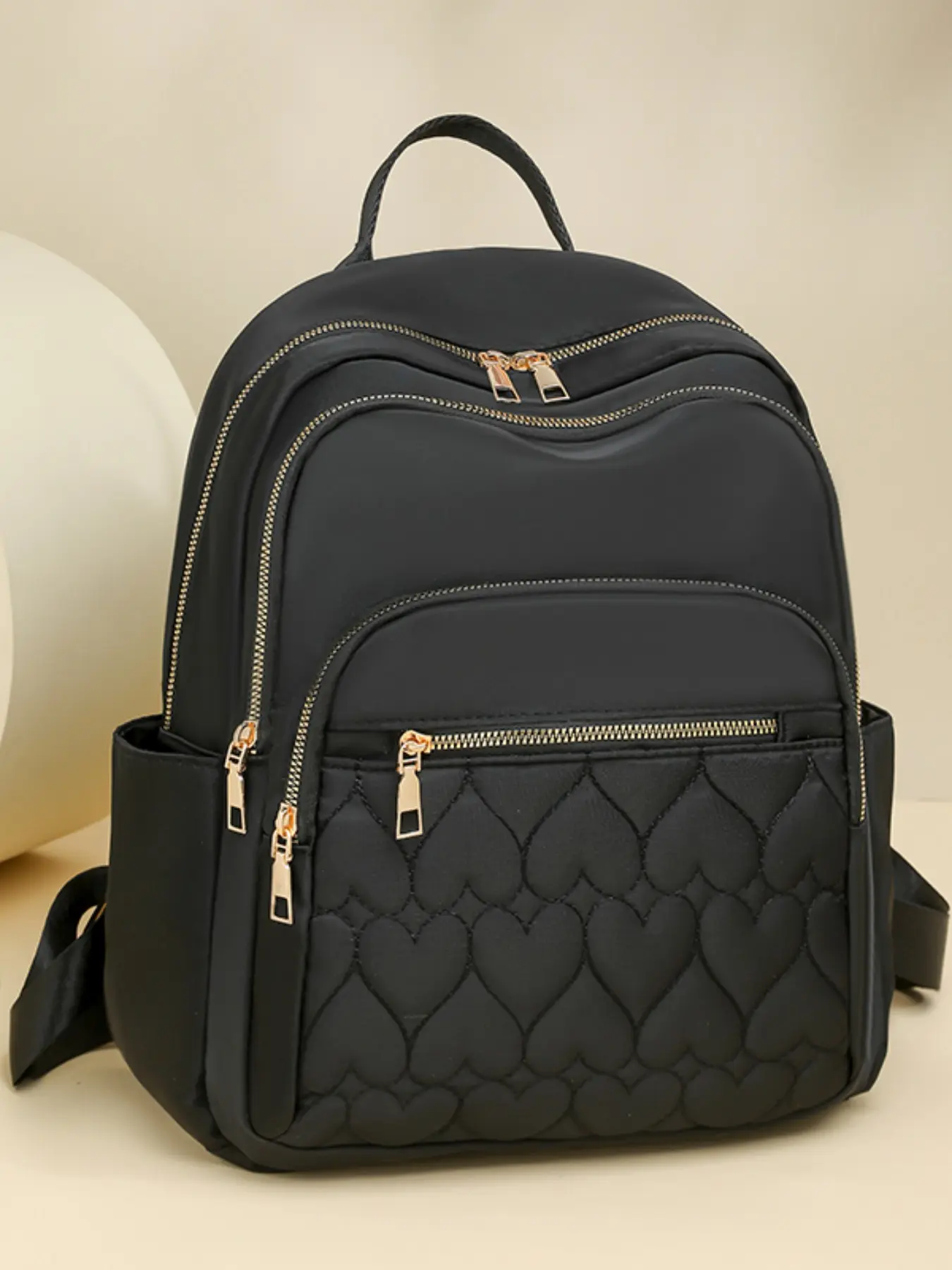 New Fashion Large Capacity Women's Waterproof Backpack, Casual Travel Handbag, Lightweight Durable Shoulder Bag, Trendy and Practical, Quilted Casual Daypack, Quilted Nylon Backpack, Backpacks Women, Zip Backpack