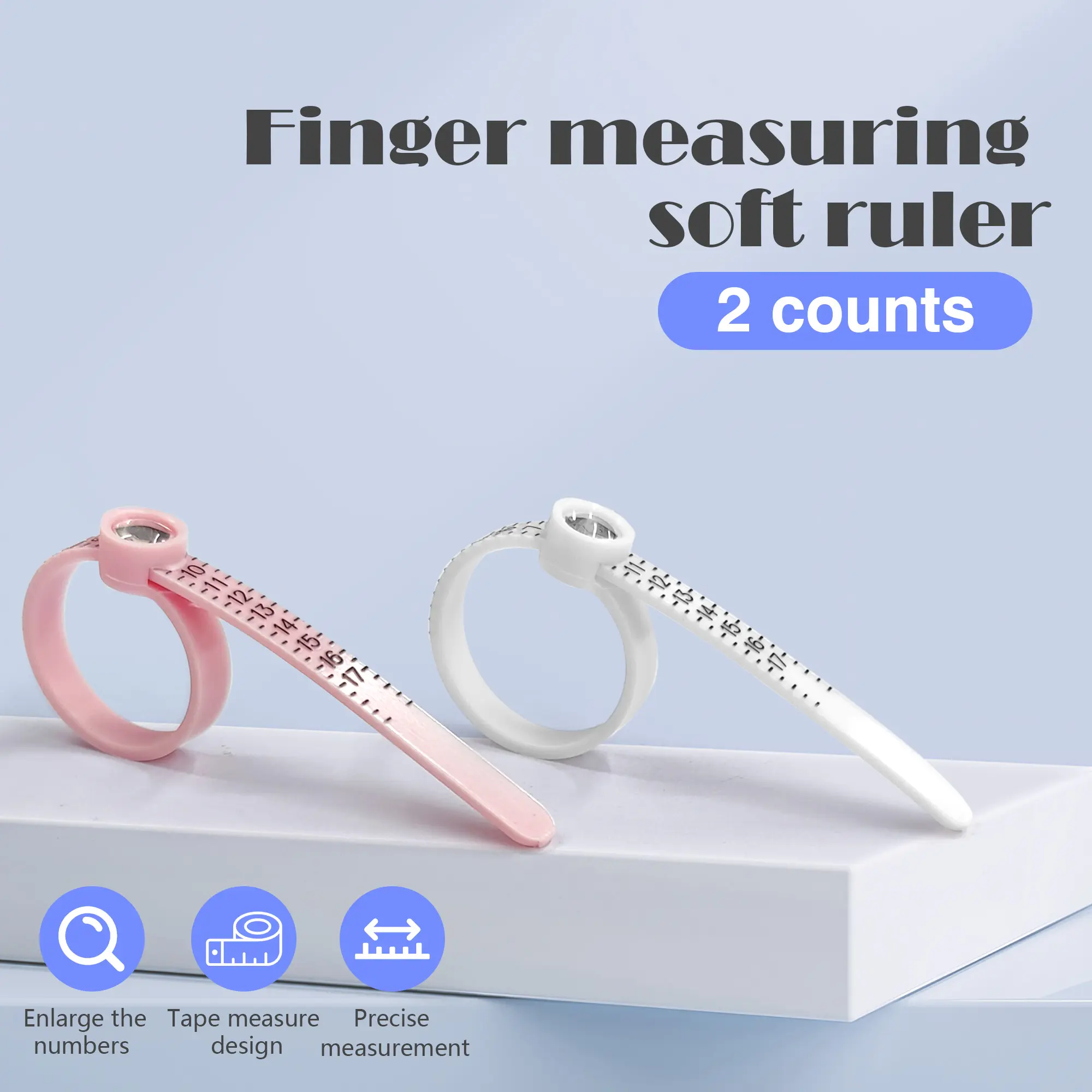 2 Counts Ring Sizer, Accurate Clear Scale Printing, Resistant to Fading for Long-term Use