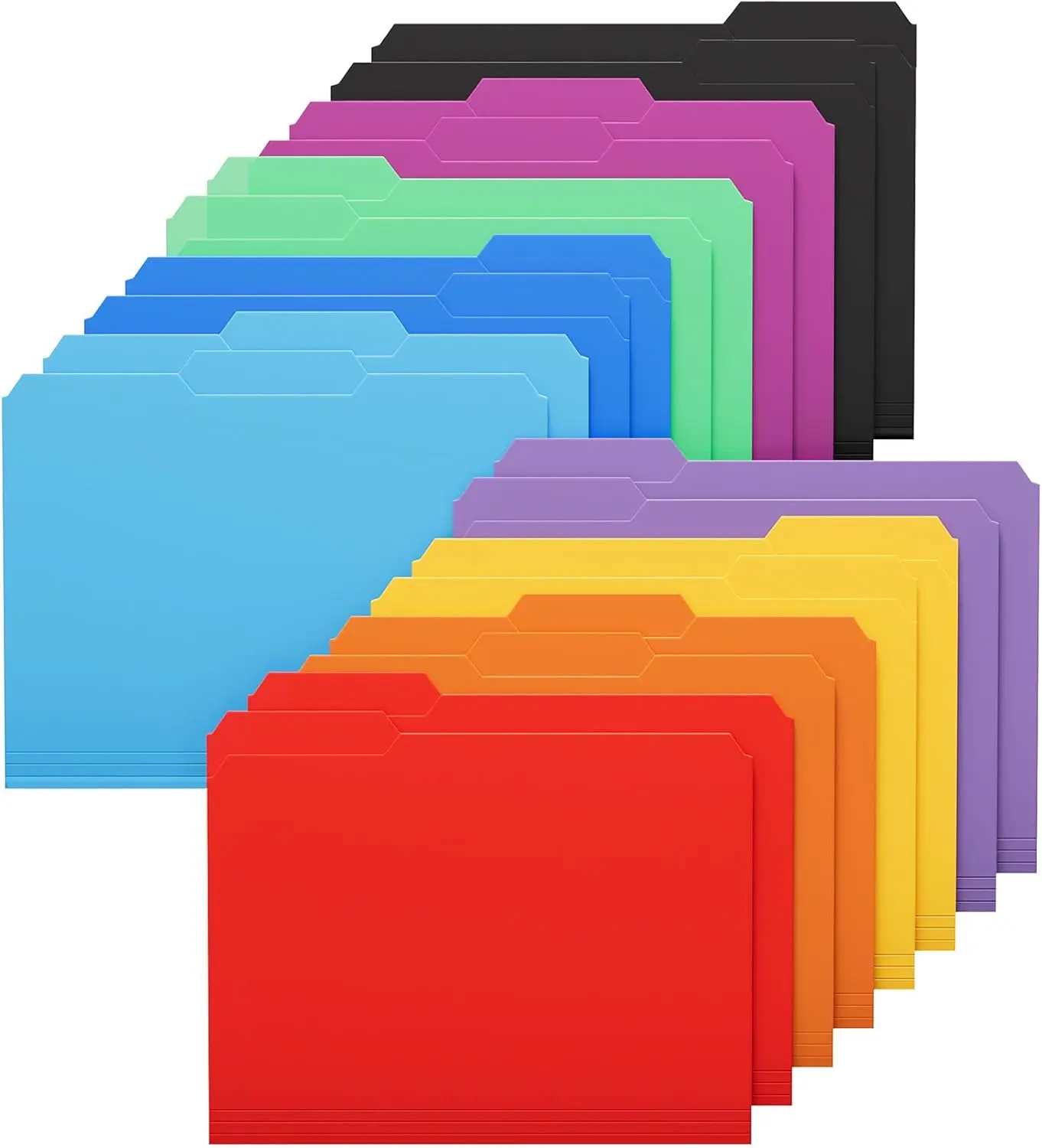 KTRIO 18-Pack Durable Plastic File Folders, 11.6 x 9.0 Inches Letter Size Polypropylene, 1/3-Cut Erasable Tabs, Expandable Water-Resistant, 150+ Pages Capacity, Versatile Assorted Colors Colorful Set for Home Organization (Office Stationery), Comprehensiv