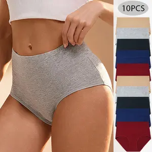 Women’s 10-Pack Minimalist Basic Pure Cotton Triangle Panties - Comfortable, Breathable Underwear