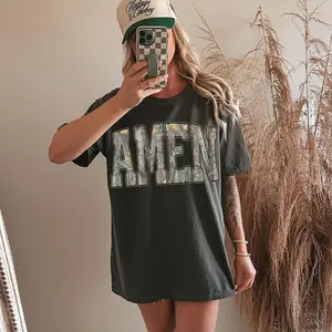 Amen Camo Christian Tshirt, Retro Faith Jesus Shirt, Bible Verse, Retro Religious God Tee