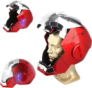 Wearable Helmet - Voice, Touch, and Remote Control with LED Eyes, Realistic Sound Effects, Perfect for Cosplay, Display, and Collectible Figures for Man and TeenSilver