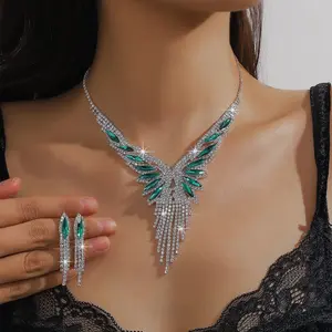 Women's Elegant Alloy Jewelry Set - Trendy Bridal Statement Necklace, Formal Event Wedding Dress Accessories, Jewelry for Women