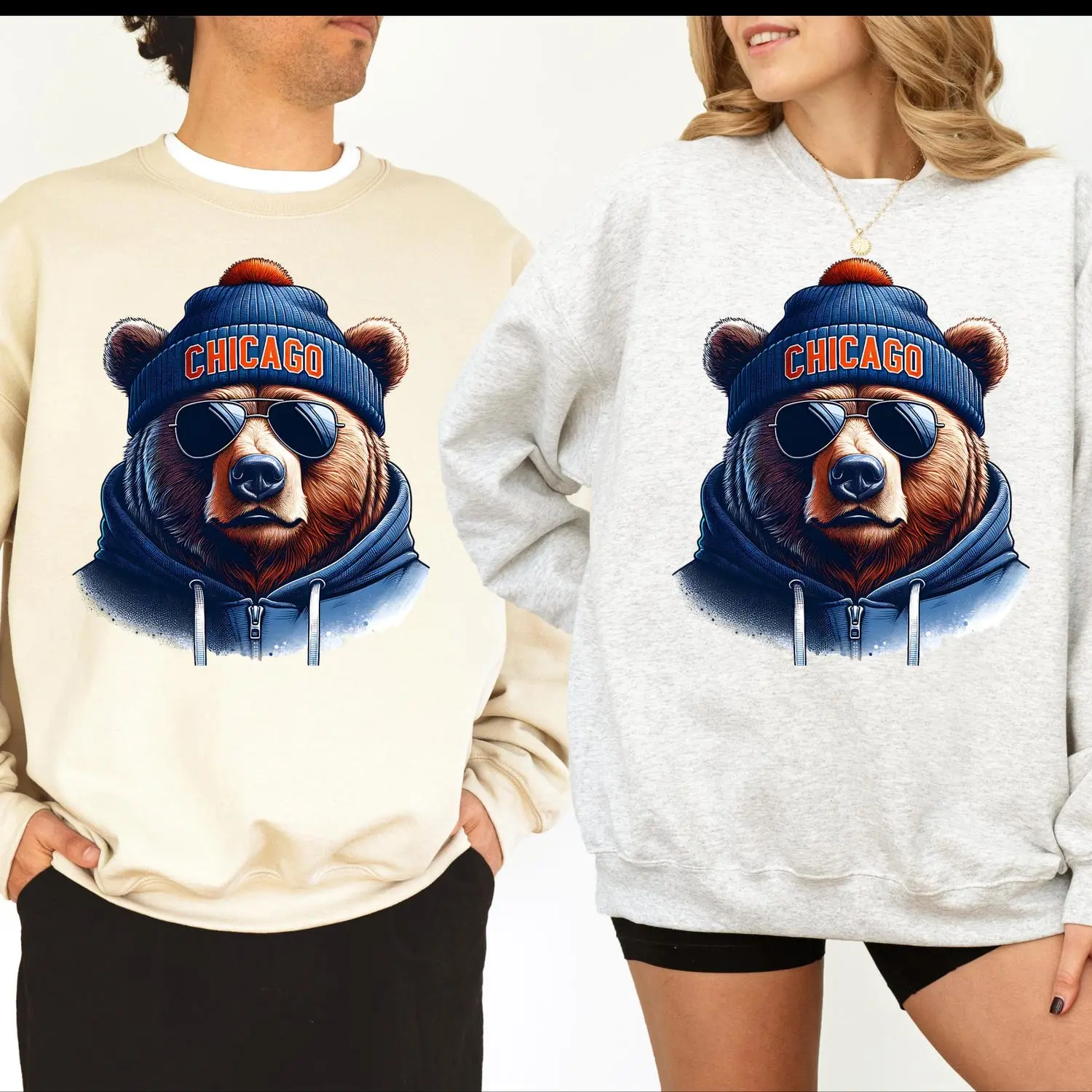 Chicago Football Vintage Sweatshirt T-Shirt, Retro Chicago Bear Football Sweatshirt, Chicago Bear Fan Gift, Sunday Football