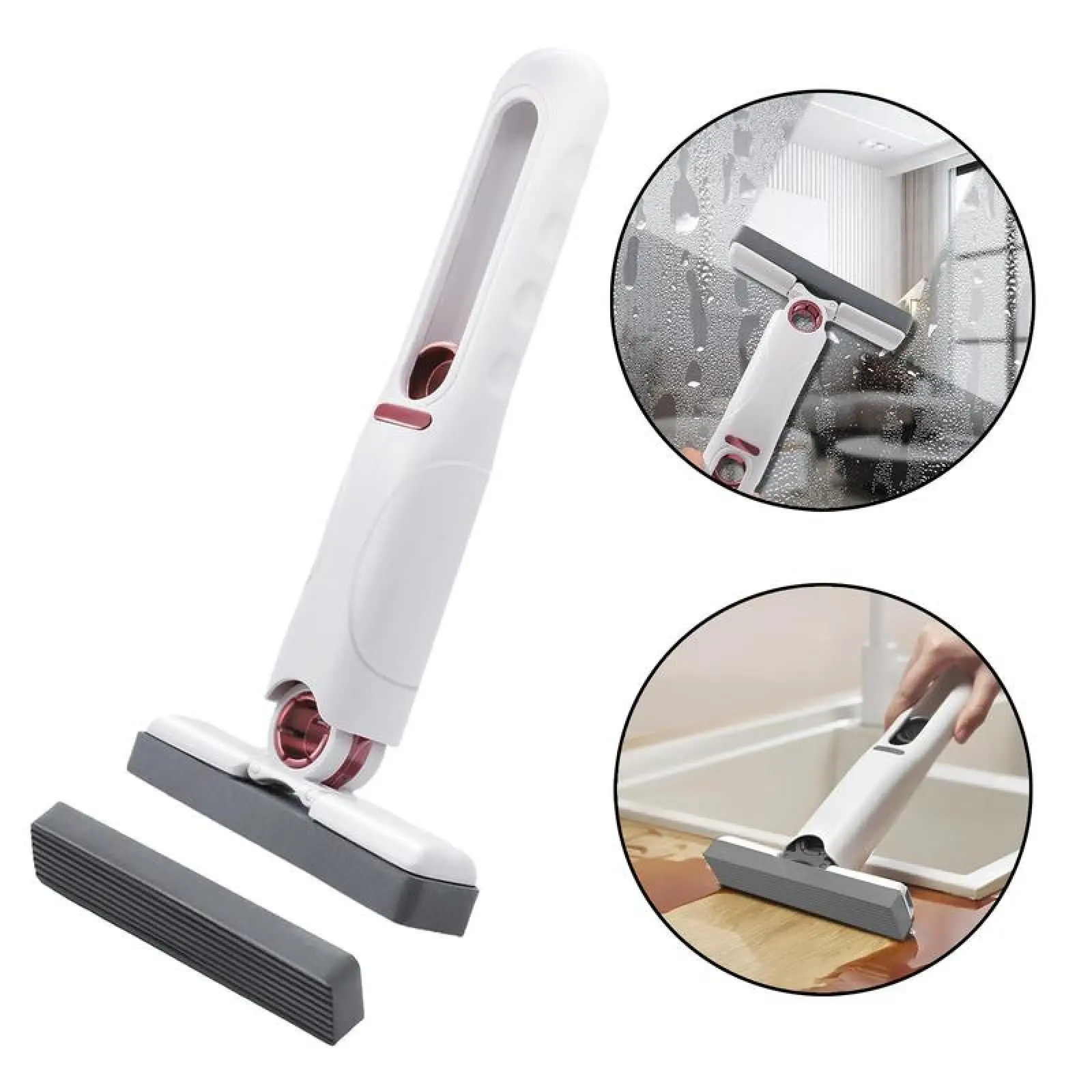 2 Sponge Head & 1 Squeeze Handle,Mini Sponge Mop,Multi-surface Mop,Mini Cleaning Mop,Wet and Dry Use Cleaning System,Mini Mop for Bathroom,Kitchen,Desktop,Glass,Living Room,Car.