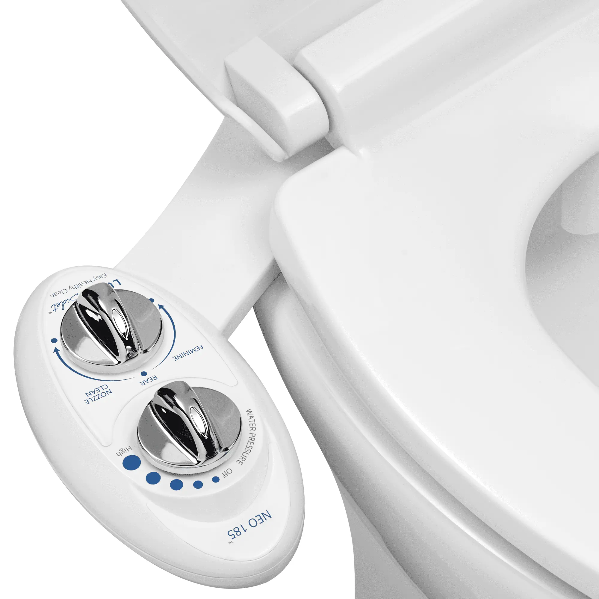 LUXE Bidet NEO 185 - Rear and Feminine Wash, Self-Cleaning, Non-Electric Bidet Attachment for Toilet Seat, Adjustable Water Pressure