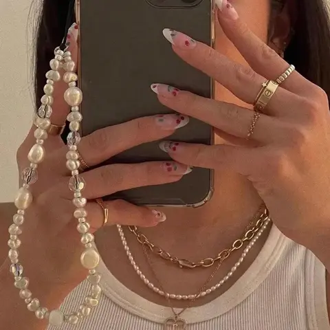 Artificial Crystal Beaded Phone Chain, Cell Phone Lanyard, Fashion Phone Strap, Cell Phone Charm For Women & Girls, Phone Accessory, Electronics Accessories