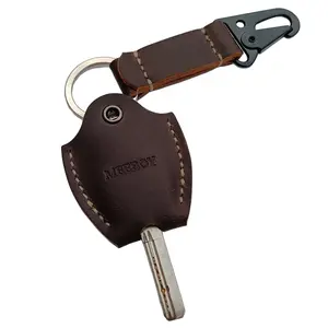 MEEBOY handmade leather car key sleeve for broken key, car key cover for men and women ,broken car key loop replacement bag
