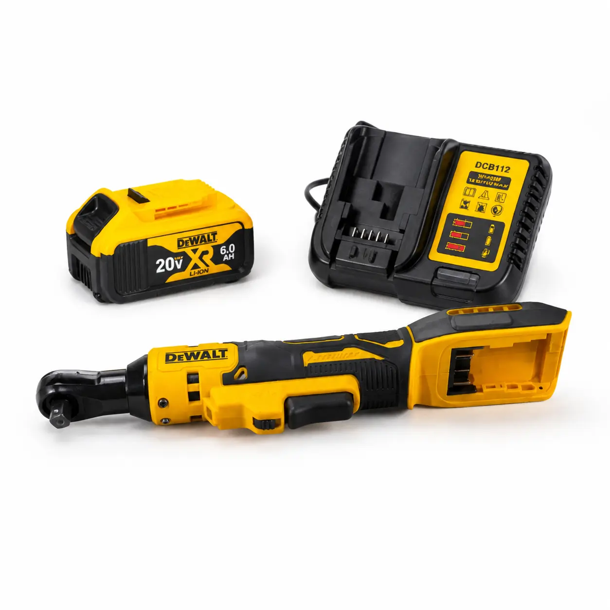 DEWALT Compact 512Cordless Ratchet Set, Low Profile Right Angle Wrench Tool for Engine Bay, Chassis & Equipment Maintenance