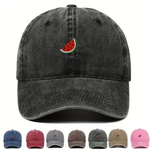 Adjustable Snapback Baseball Cap with Watermelon Design - Breathable Dad Hat for Outdoor Sports, Birthdays & Summer Adventures (Multiple Colors), Adjustable Baseball Cap