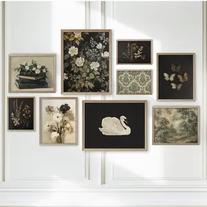 Victorian Black & Beige Gallery Wall Art Print Set