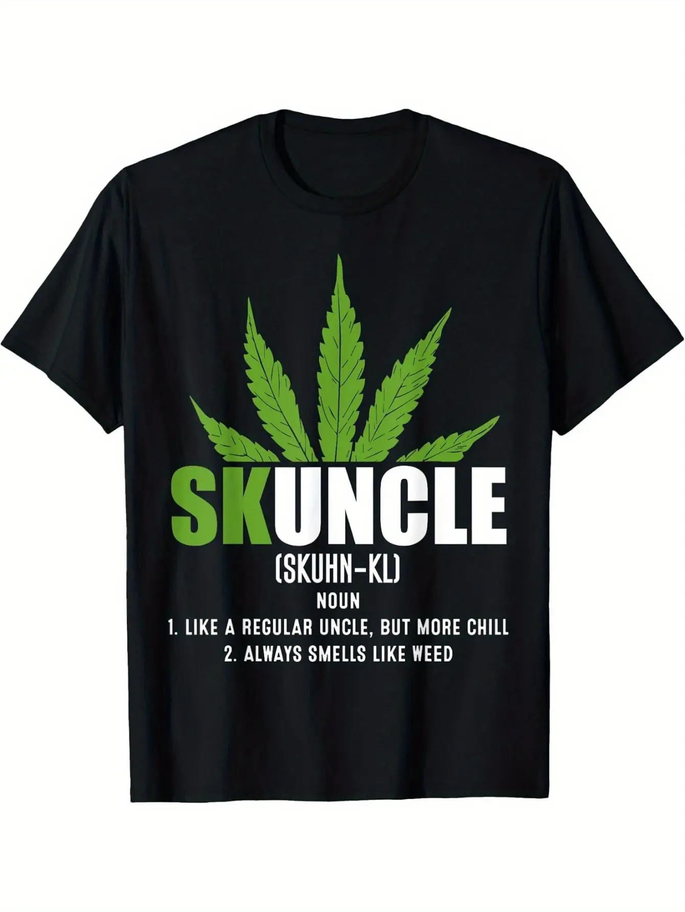 Uncle Weed Smoker Skunkle Marijuana Uncle Funny Pot Smoking T-Shirt180g