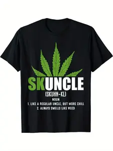Uncle Weed Smoker Skunkle Marijuana Uncle Funny Pot Smoking T-Shirt180g