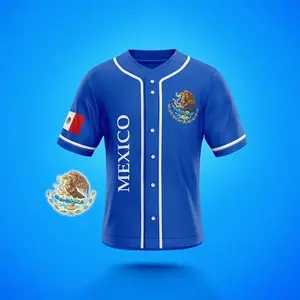 Mexico Blue Baseball Jersey