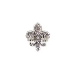 Women Fashion Jewelry Lily Ring - Silver Metal One Size Elastic Fleur De Lis French Flower