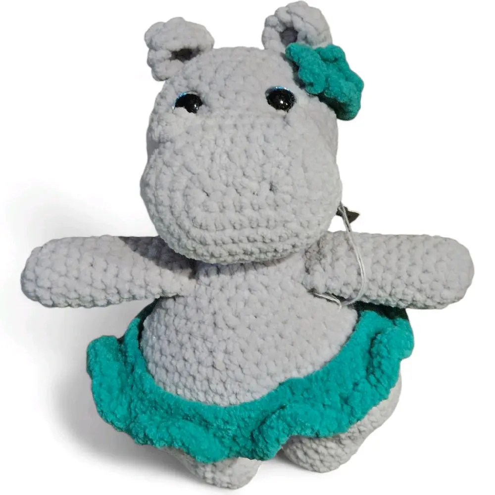 Crochet Hippo Girl Amigurumi Plushie, Cute gift & decoration, gift Plush