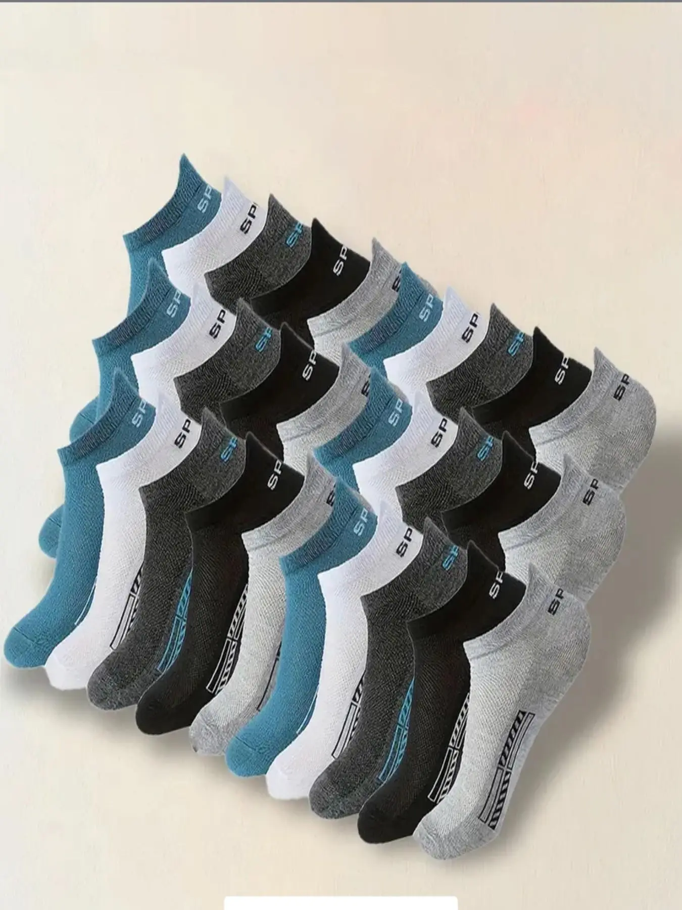 Men's Summer Casual Breathable Anti-Odor Socks, Lightweight Mesh Knit Short Socks, Low Top Non-Slip Crew Socks, Comfortable Soft Design