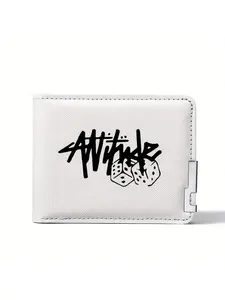 Men's Japanese-style Chinese character wallet - double-fold design, gold-toned hardware, lightweight and durable, with multiple card slots and a cash pocket, Wallet Card Holder, Stylish Wallet